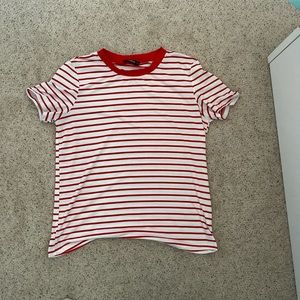 Red and white striped shirt